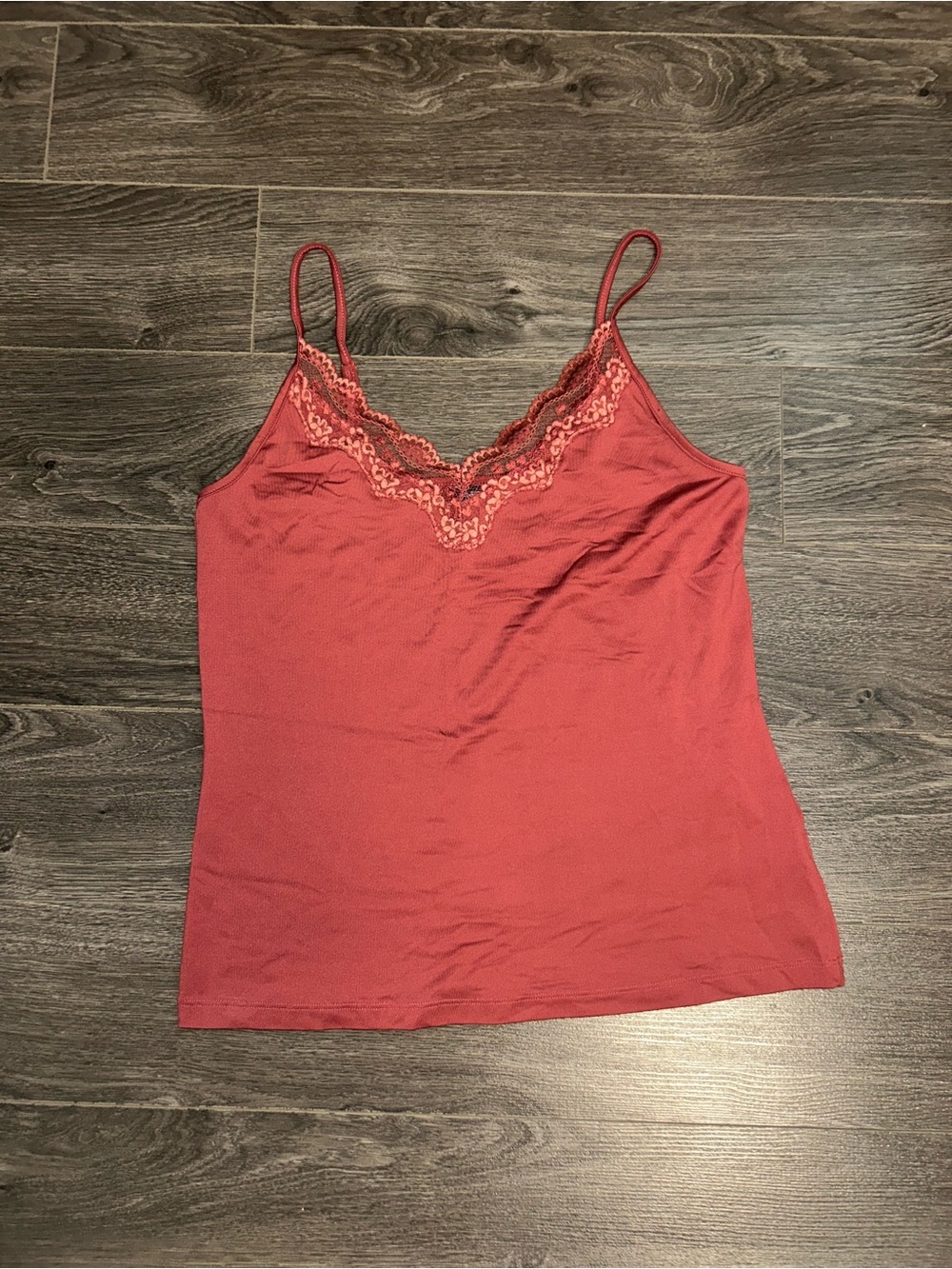 Reitmans Lace-Trim Spaghetti Strap Cami - Rust